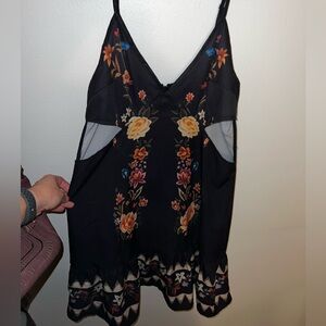Women’s printed mexican style cut-out dress